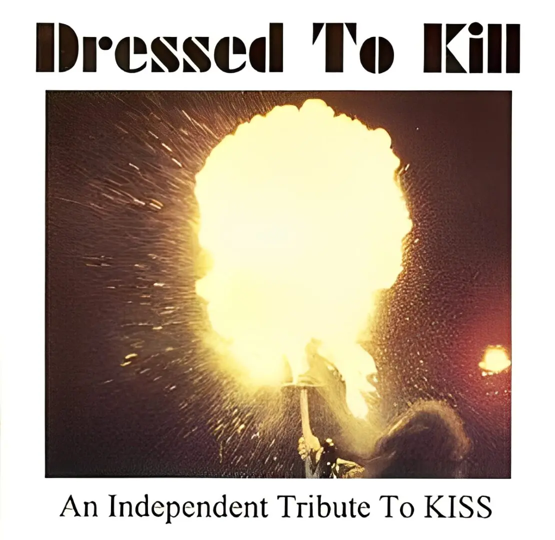 Tribute album cover with fire-breathing performer.